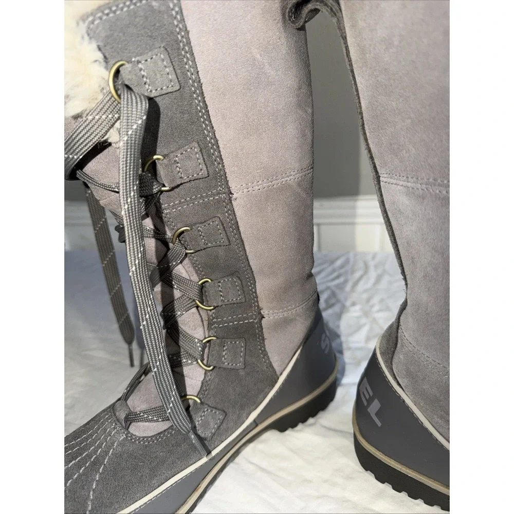 Sorel Joan of Arctic Women's Grey Suede Winter Snow Boots 7 Fur Lined‎ Nordic
